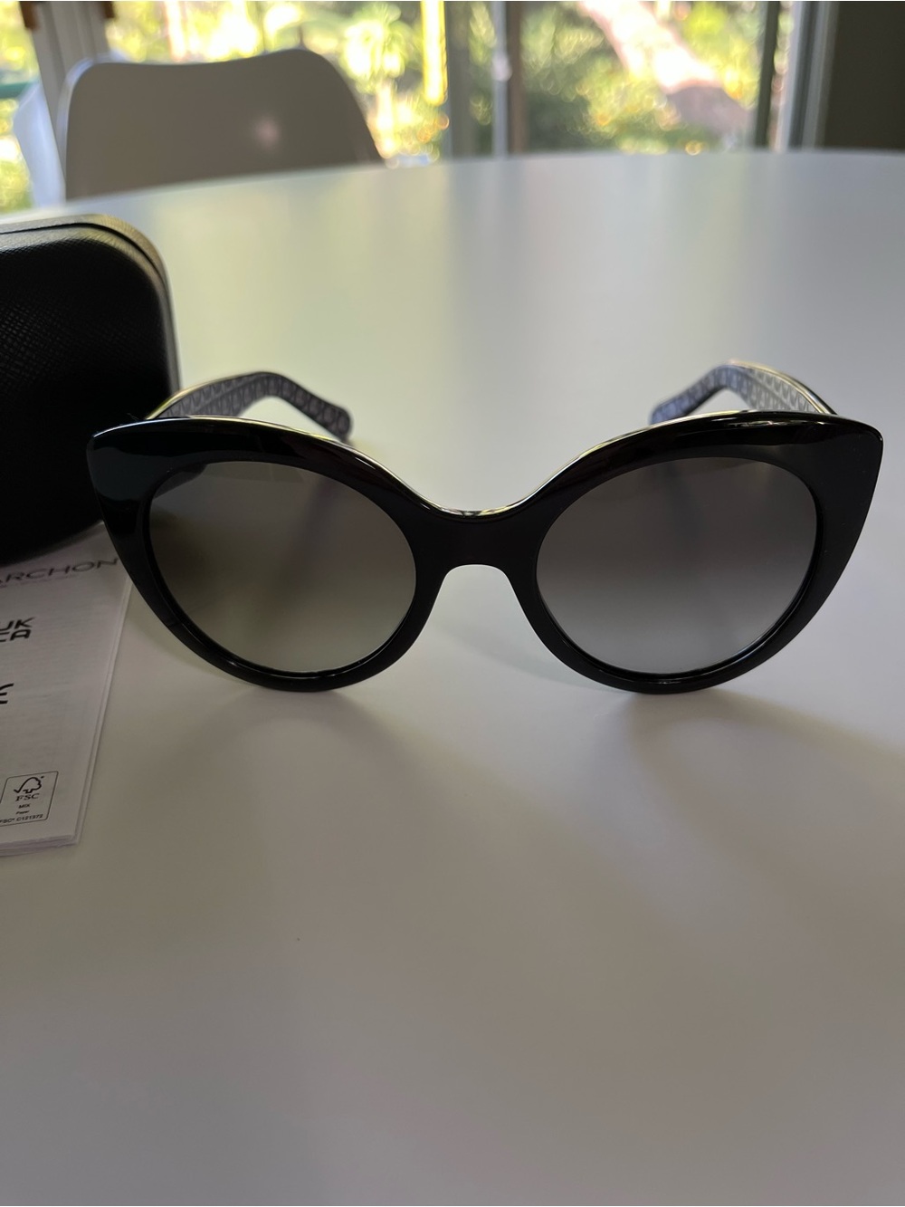 Salvatore Ferragamo Black Cat-Eye Sunglasses with Gradient Gray Lenses